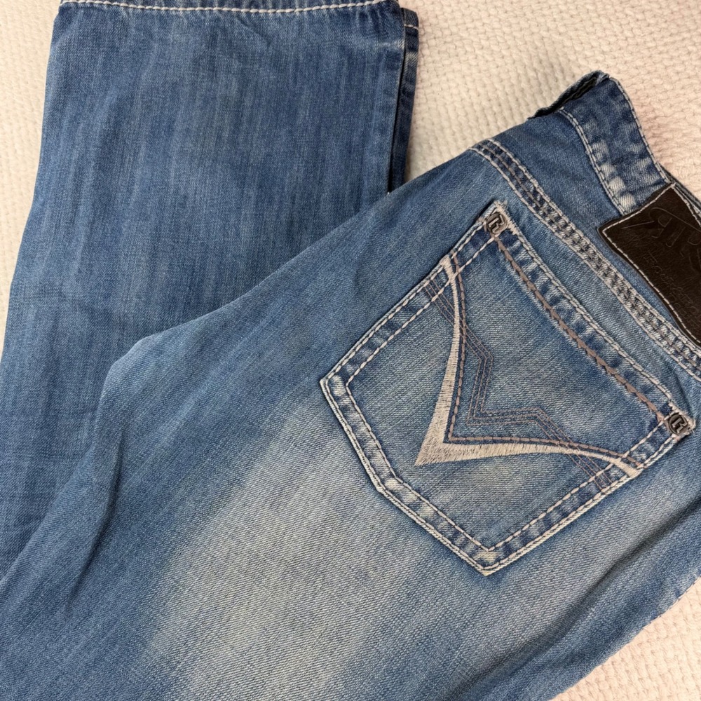 Rock & Roll Cowboy Mens Pistol Slim Bootcut Jeans Medium Wash MDP4637 38x32